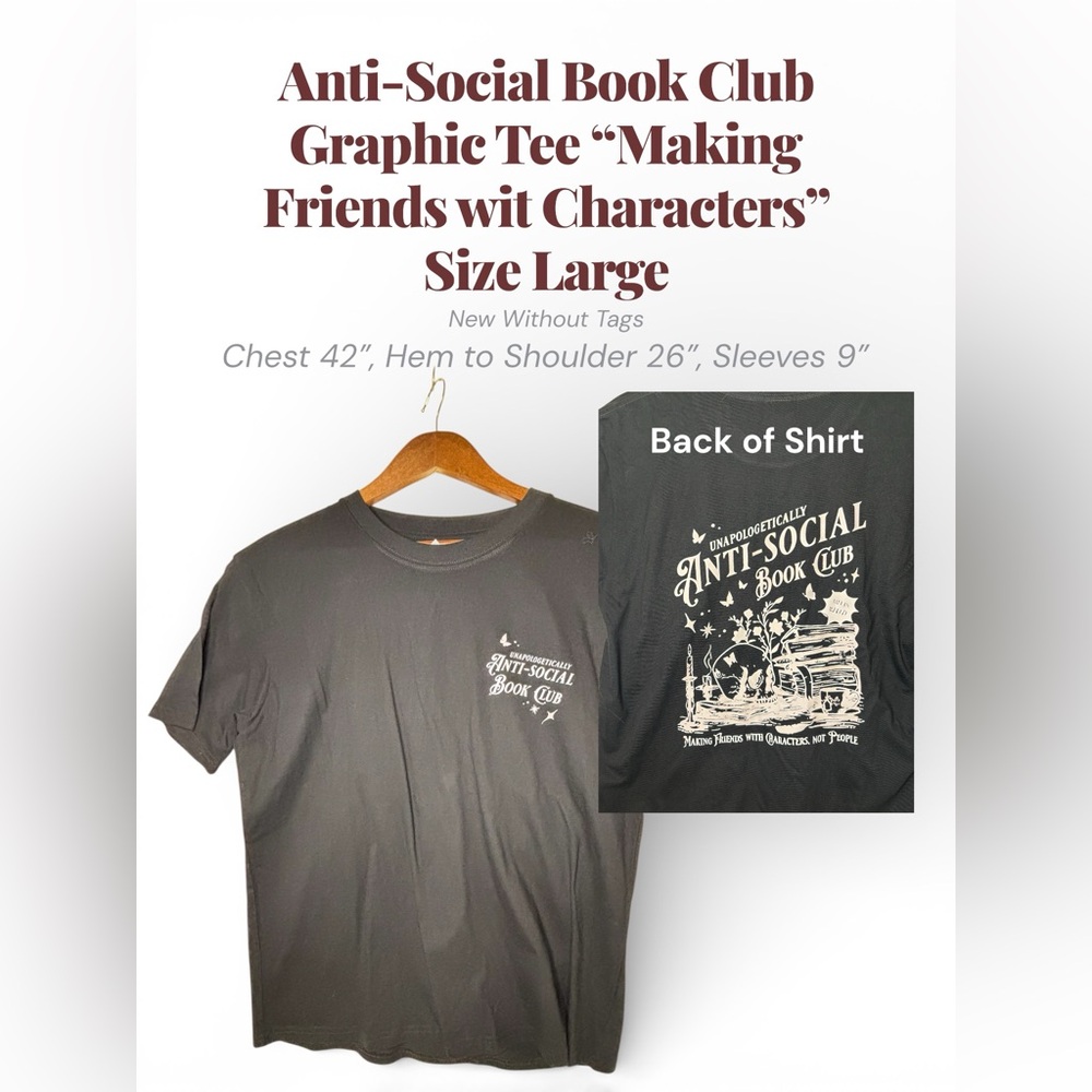 ANTI-SOCIAL BOOK CLUB GRAPHIC TEE – WOMEN’S LARGE